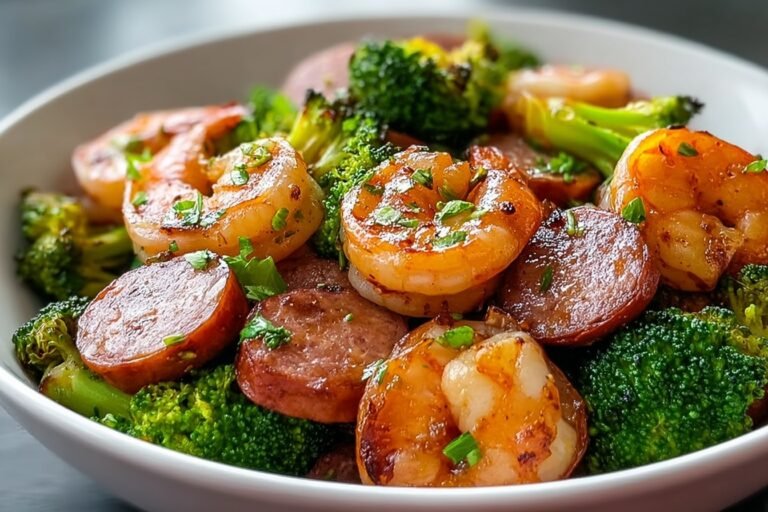 Savory Honey Garlic Shrimp And Sausage With Broccoli 28.Png