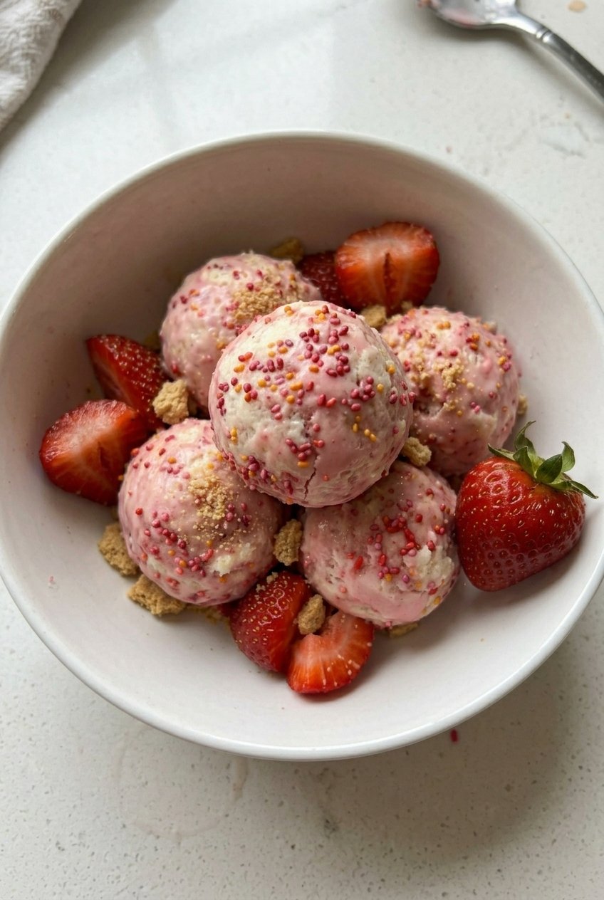 Strawberry Cheesecake Protein Balls