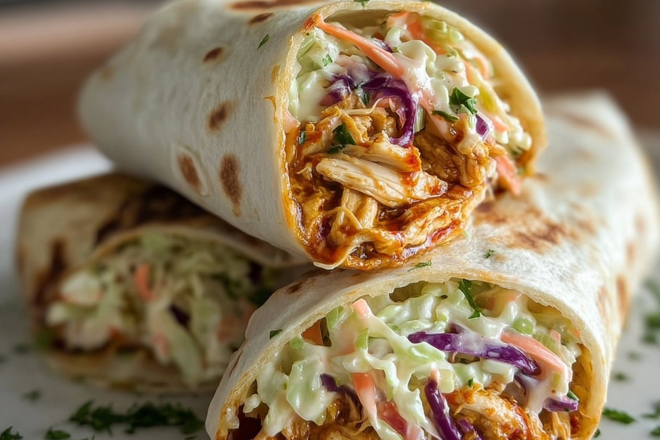 Bbq Chicken Coleslaw Wraps