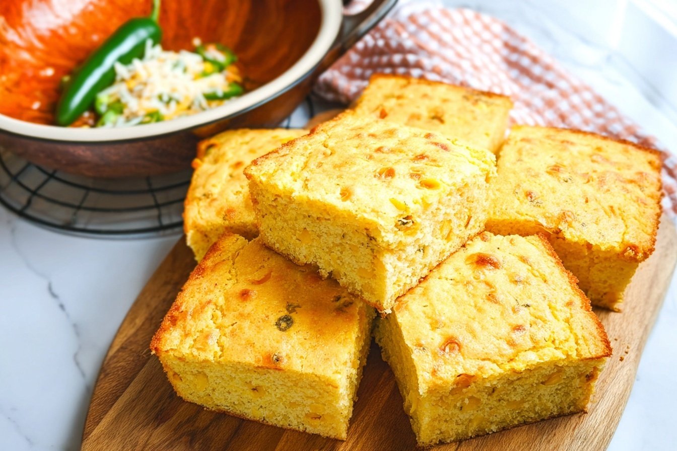 Cheesy Green Chile Cornbread