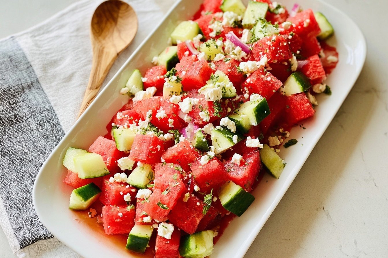 Cucumber Watermelon Salad With Feta