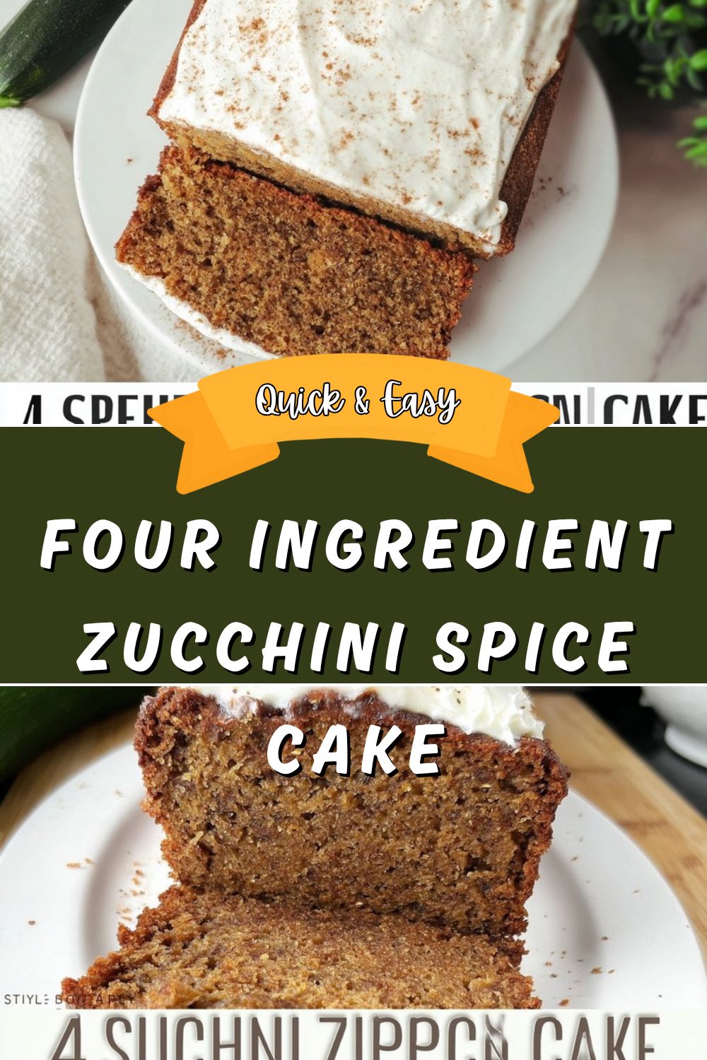 Four Ingredient Zucchini Spice Cake
