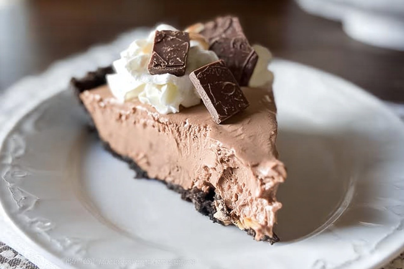 Frozen Sweet Chocolate Pie Easy No Bake Recipe 6 Frozen Chocolate Pie