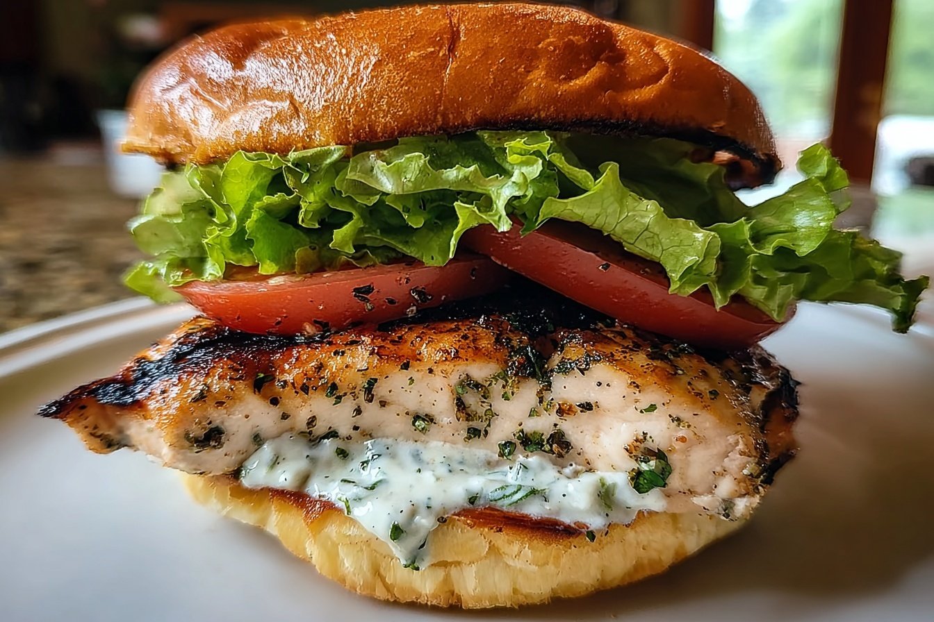 Garlic Herb Grilled Chicken Sandwich