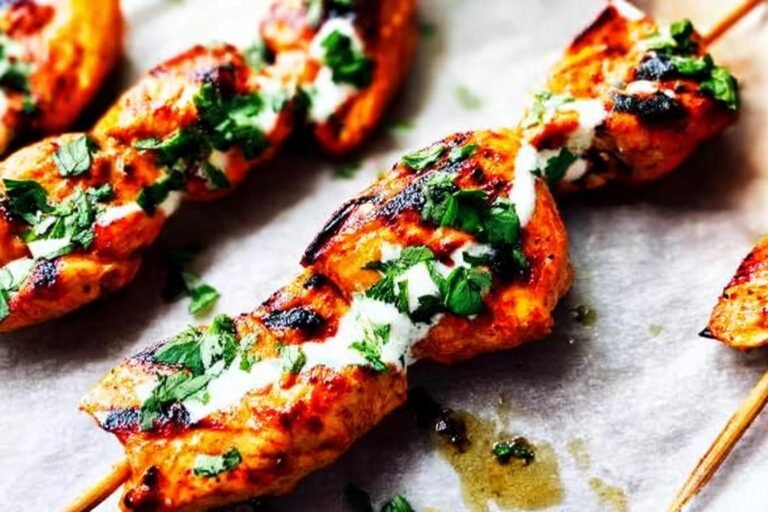 Honey Harrisa Chicken Skewers With Garlic Mint Sauce 81.Png